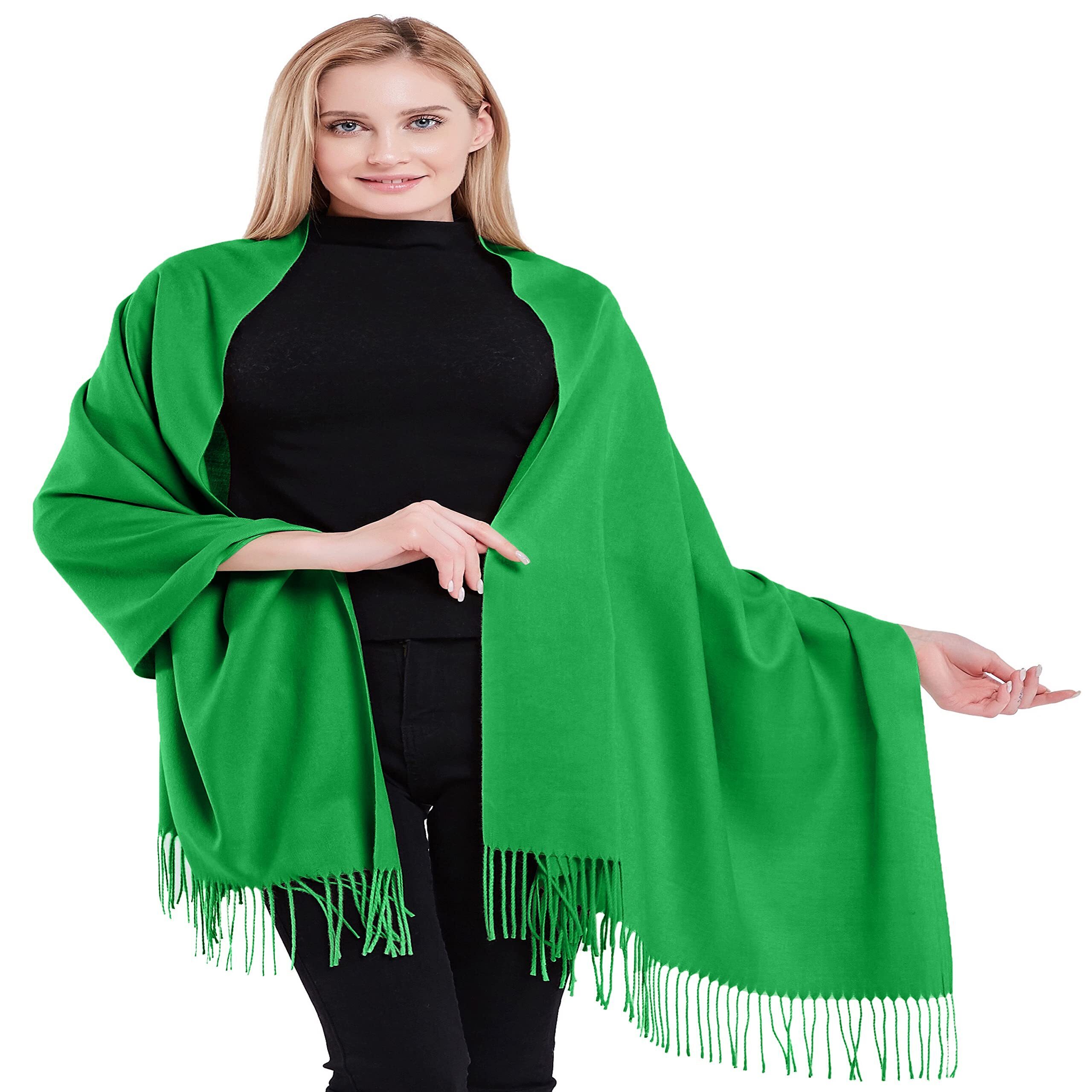 3278 Forest Green 100% Cashmere Shawl Pashmina Scarf Wrap Stole Head Hand